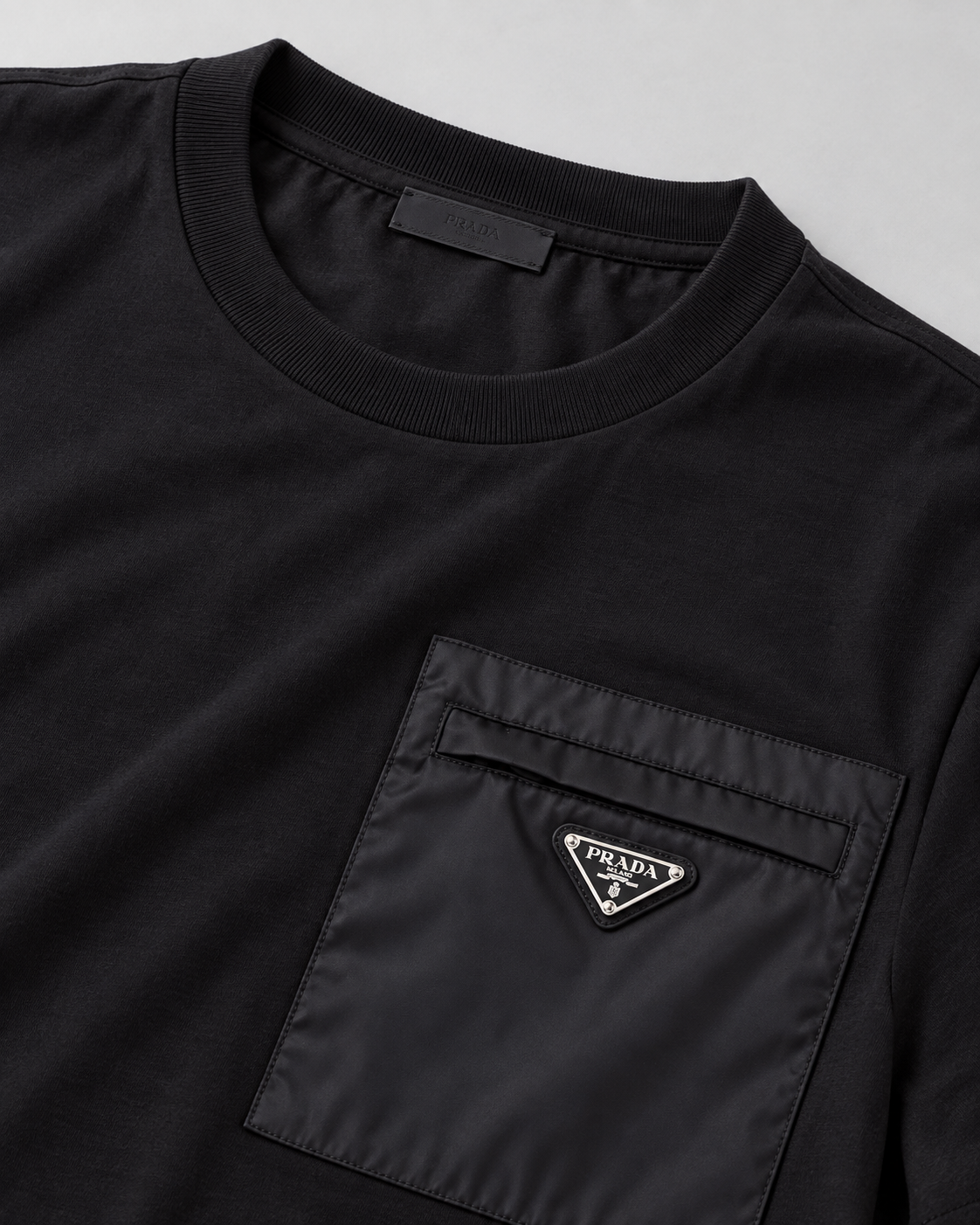 PRD Re-Nylon and Jersey T-Shirt - Black