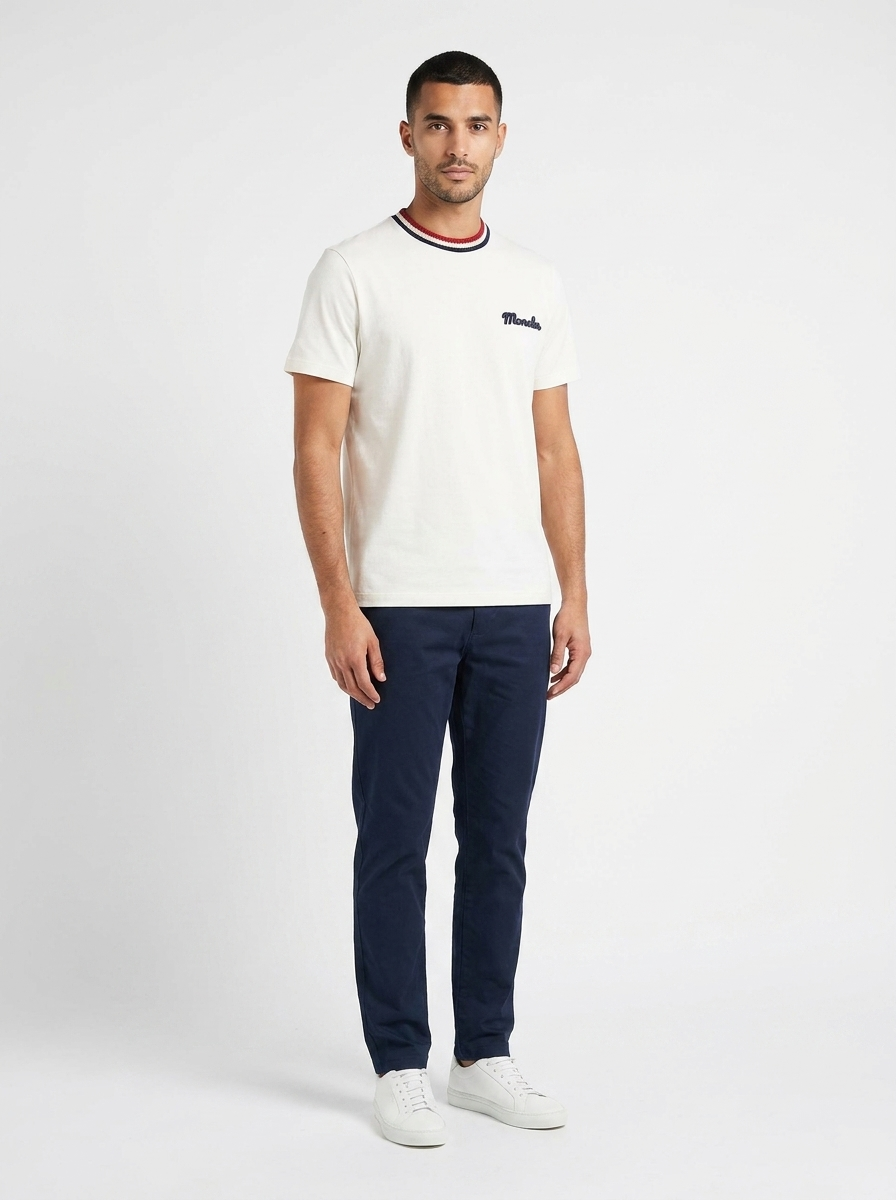 MNCLR Logo Patch Short Sleeve - White View 1