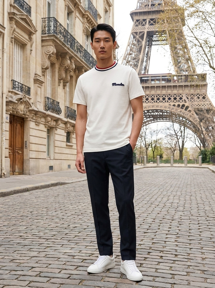 MNCLR Logo Patch Short Sleeve - White View 2
